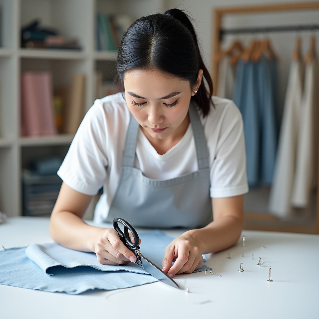 Раскрой ткани для блузки