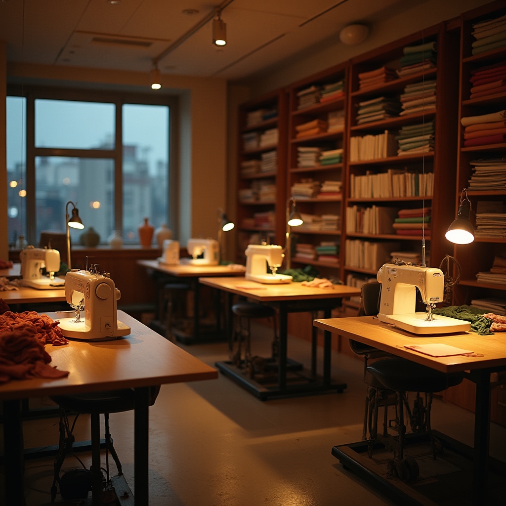 Вечерняя атмосфера швейной студии Vitaxon Wave